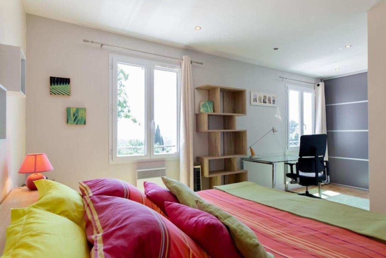 Cote D'Azur, Villa New Gold Dream With Heated And Privat Pool, Sea View Le Rouret Exterior foto