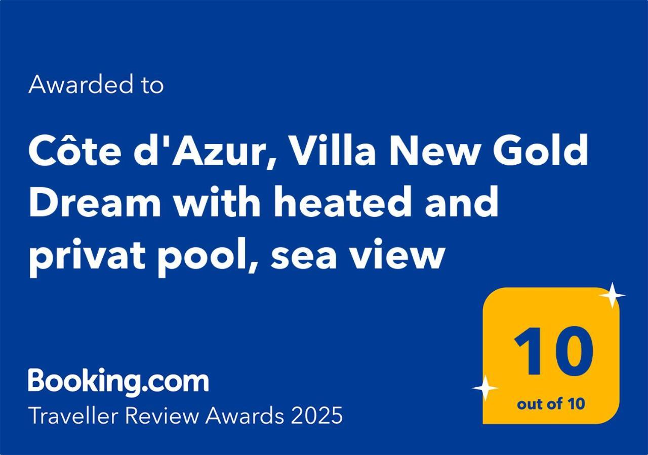 Cote D'Azur, Villa New Gold Dream With Heated And Privat Pool, Sea View Le Rouret Exterior foto